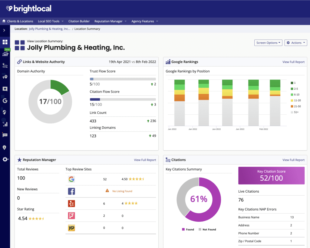 BrightLocal Local SEO tool