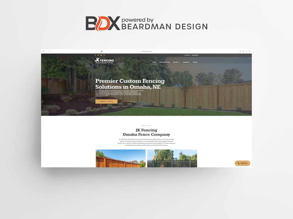 JK Fencing LLC's transformed website showcasing their services and customer engagement.